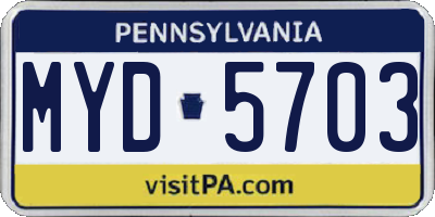 PA license plate MYD5703
