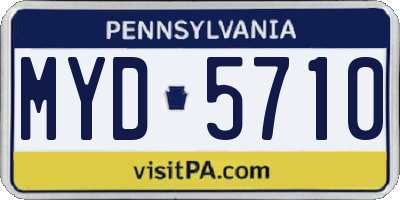 PA license plate MYD5710