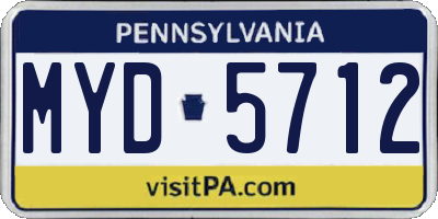 PA license plate MYD5712