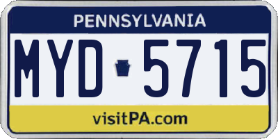 PA license plate MYD5715