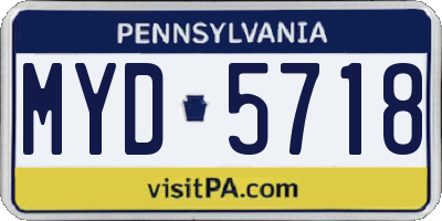 PA license plate MYD5718