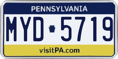 PA license plate MYD5719