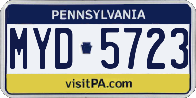 PA license plate MYD5723