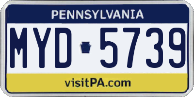 PA license plate MYD5739