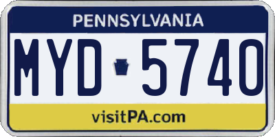 PA license plate MYD5740