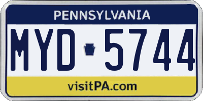 PA license plate MYD5744