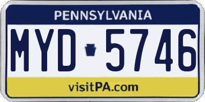 PA license plate MYD5746