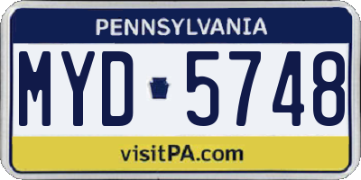 PA license plate MYD5748