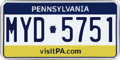 PA license plate MYD5751