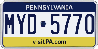 PA license plate MYD5770