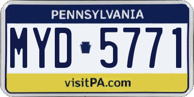 PA license plate MYD5771