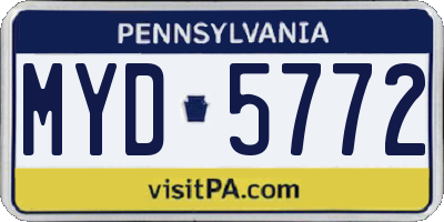 PA license plate MYD5772