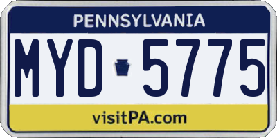PA license plate MYD5775