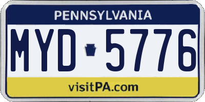 PA license plate MYD5776