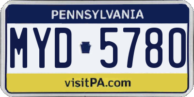 PA license plate MYD5780