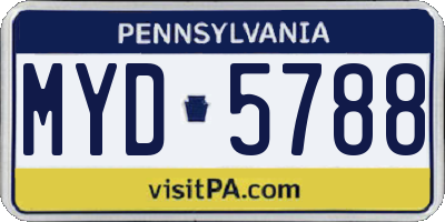 PA license plate MYD5788