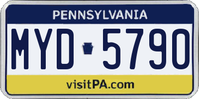 PA license plate MYD5790