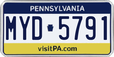 PA license plate MYD5791