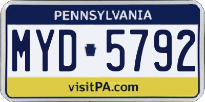 PA license plate MYD5792