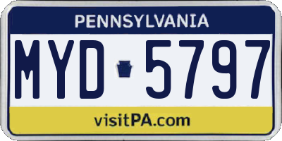 PA license plate MYD5797