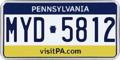 PA license plate MYD5812
