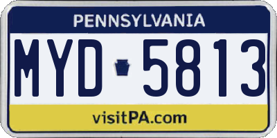PA license plate MYD5813