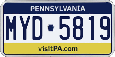 PA license plate MYD5819
