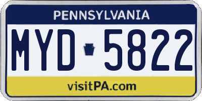 PA license plate MYD5822