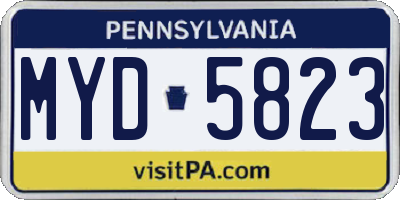 PA license plate MYD5823
