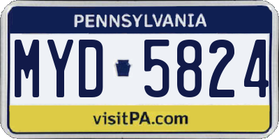 PA license plate MYD5824