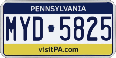 PA license plate MYD5825