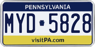 PA license plate MYD5828