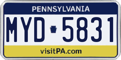 PA license plate MYD5831