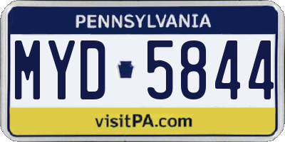 PA license plate MYD5844