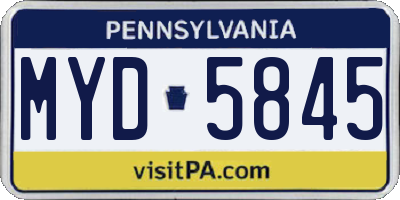 PA license plate MYD5845