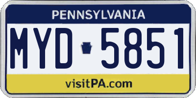 PA license plate MYD5851