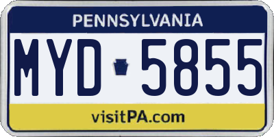 PA license plate MYD5855