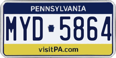 PA license plate MYD5864