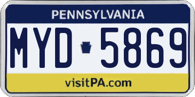 PA license plate MYD5869