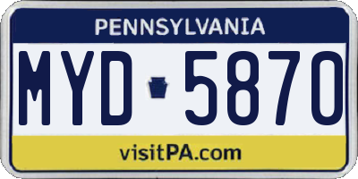 PA license plate MYD5870