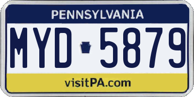 PA license plate MYD5879