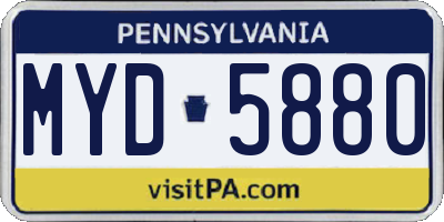 PA license plate MYD5880