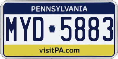 PA license plate MYD5883