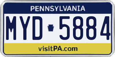 PA license plate MYD5884