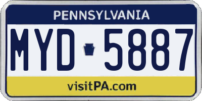 PA license plate MYD5887