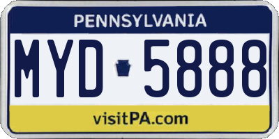 PA license plate MYD5888