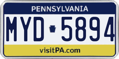 PA license plate MYD5894