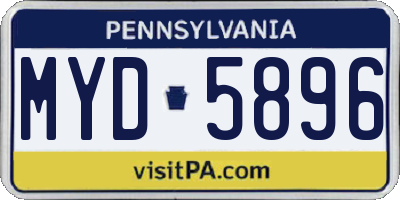 PA license plate MYD5896