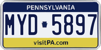 PA license plate MYD5897