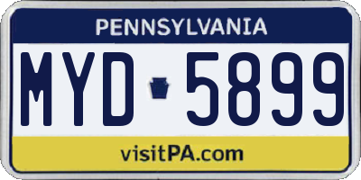 PA license plate MYD5899